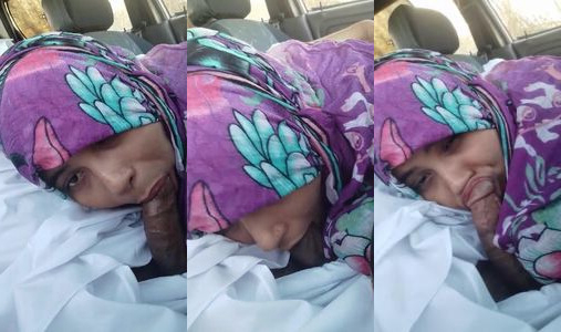 19+ Muslim teenage girl blowjob in car