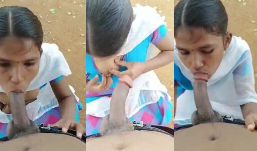 Dehati dehati bhabhi girl outdoor mein blowjob de rahi hai