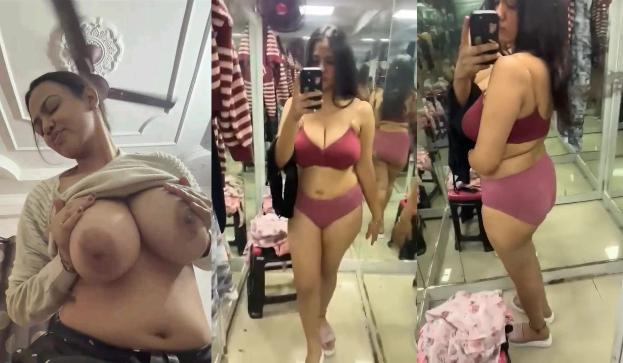 Mallu bhabhi dress change trail room in the Mall