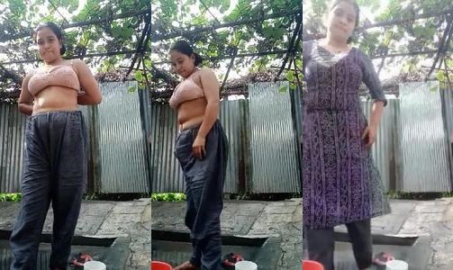 A Nagaland girl utarti hui her dress before bathing