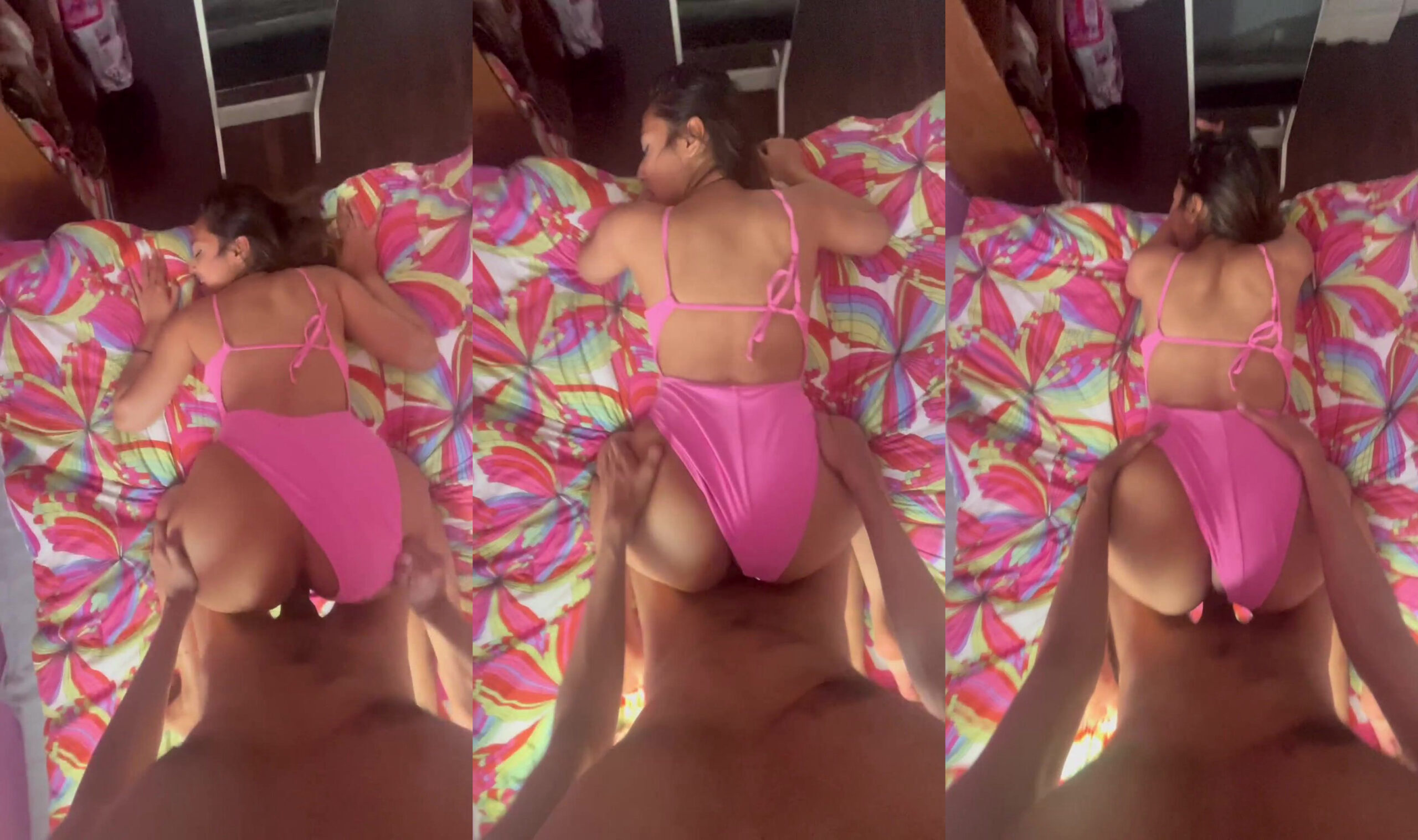 Office junior girl riding with pink panty