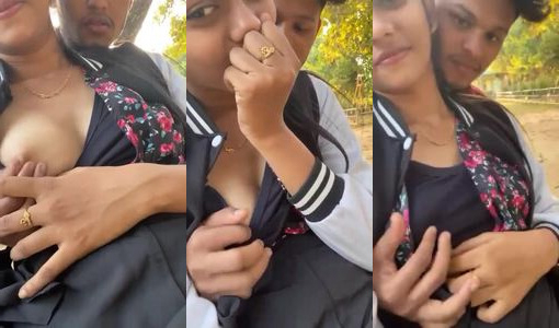 Park mein college student girl ki boobs ko dabaya boyfriend ne