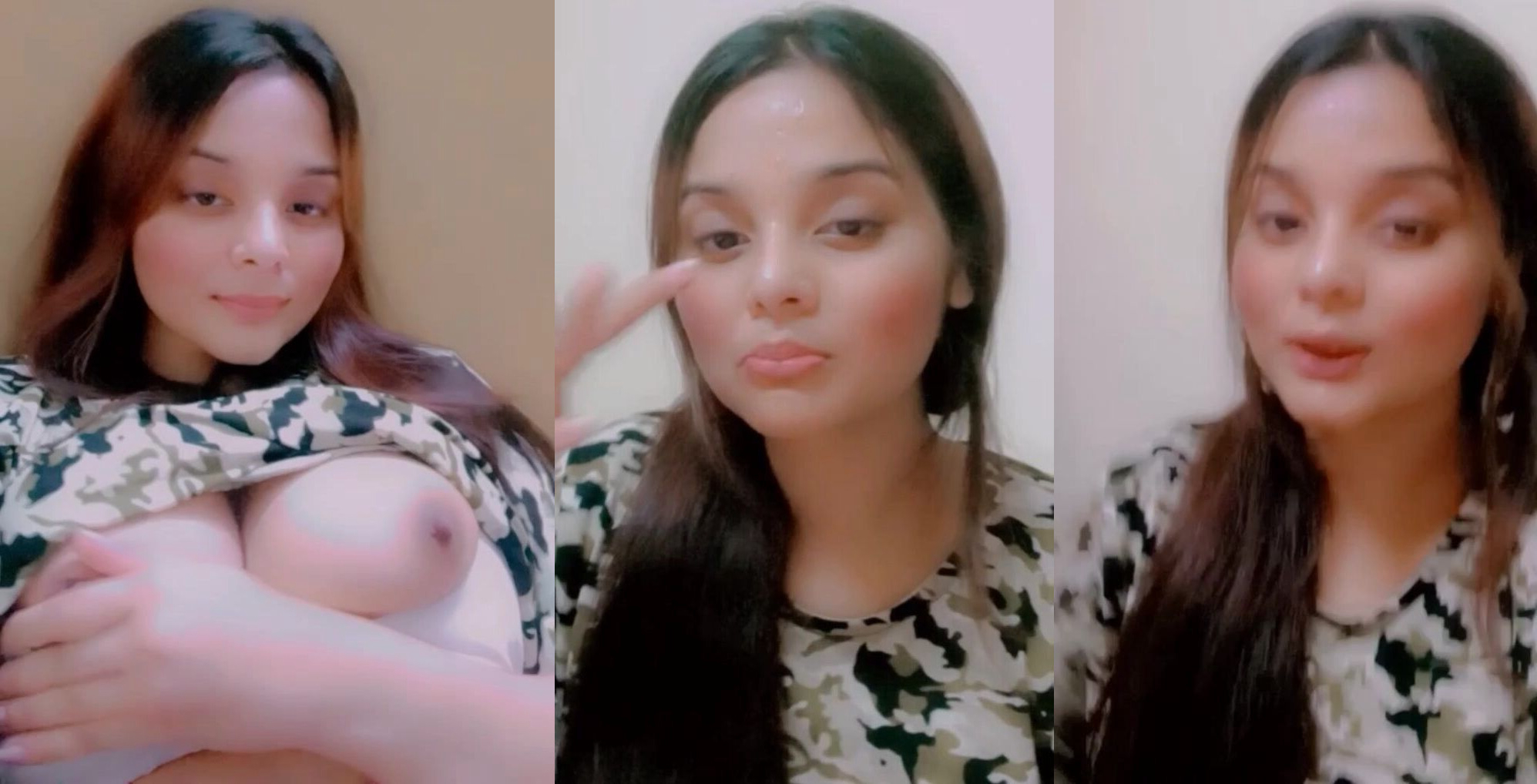 Pinky girl applying gel on the boobs