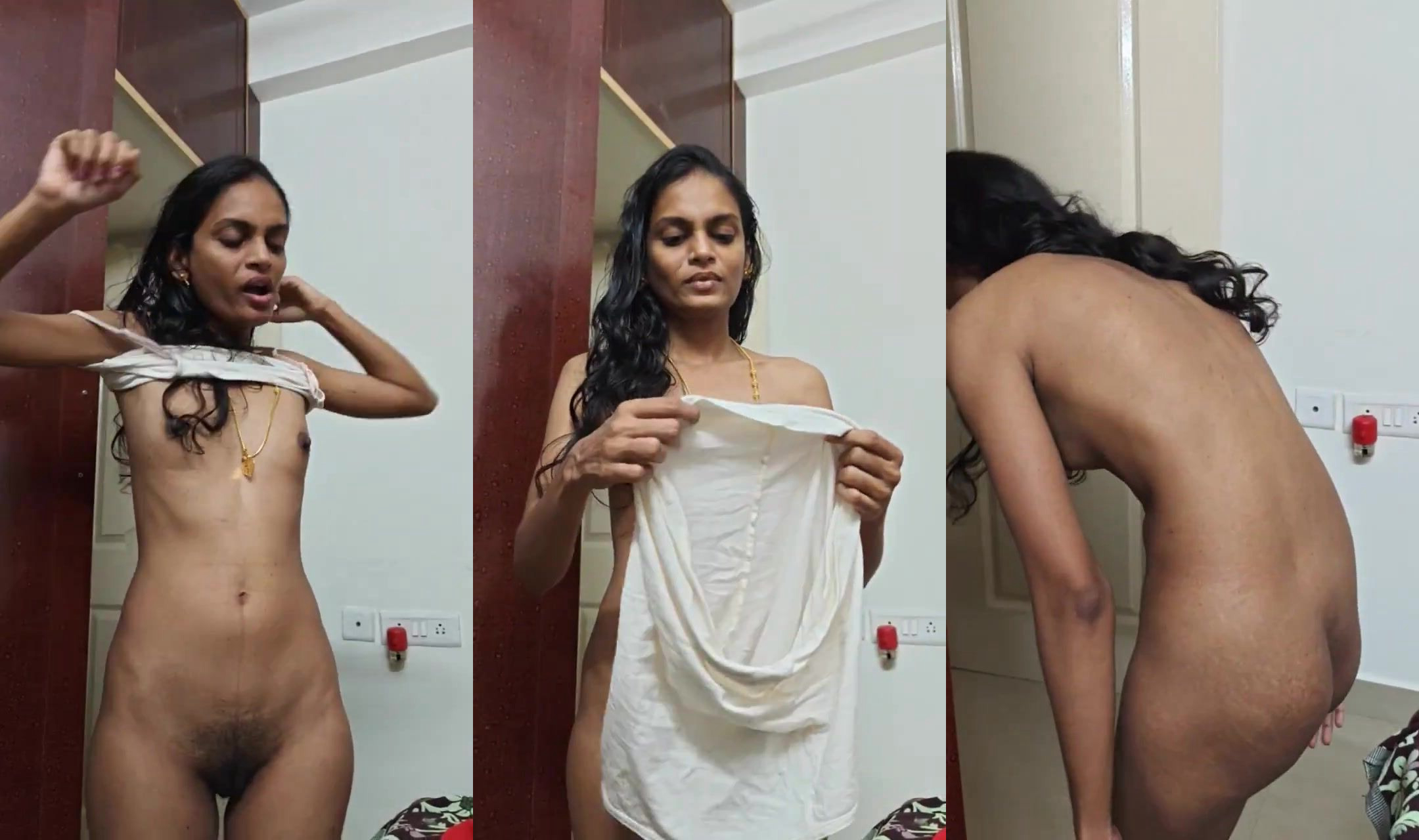 South Indian Slim girl dressing after chudai