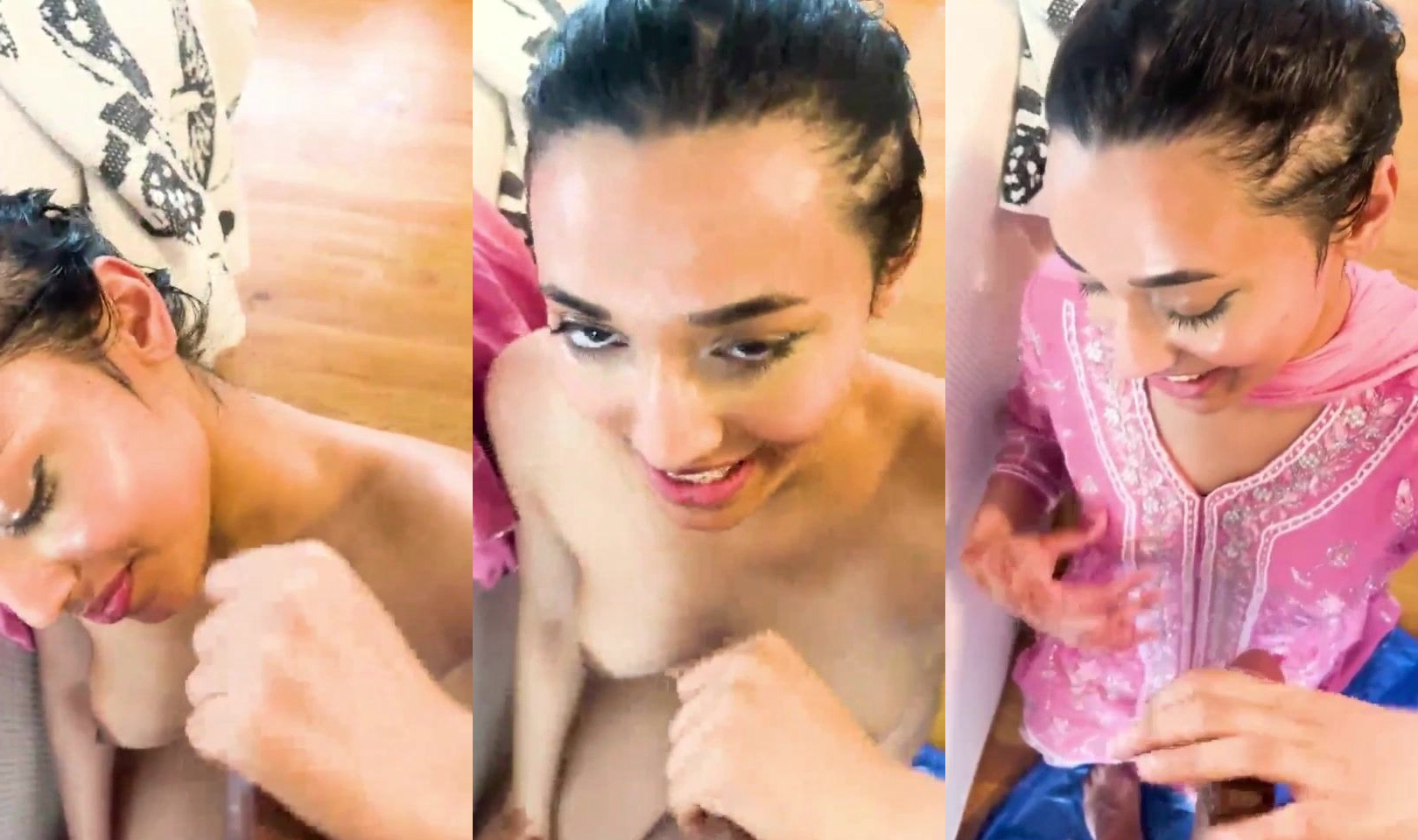 Stepsister getting full cum on the body