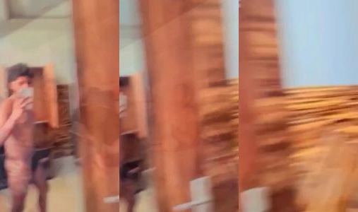 Taking bina kapdo ke selfie video before the fuck masti