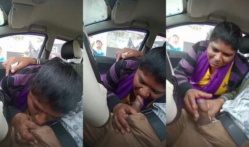 Tamil bhabhi blowjob de rahi hai car mein