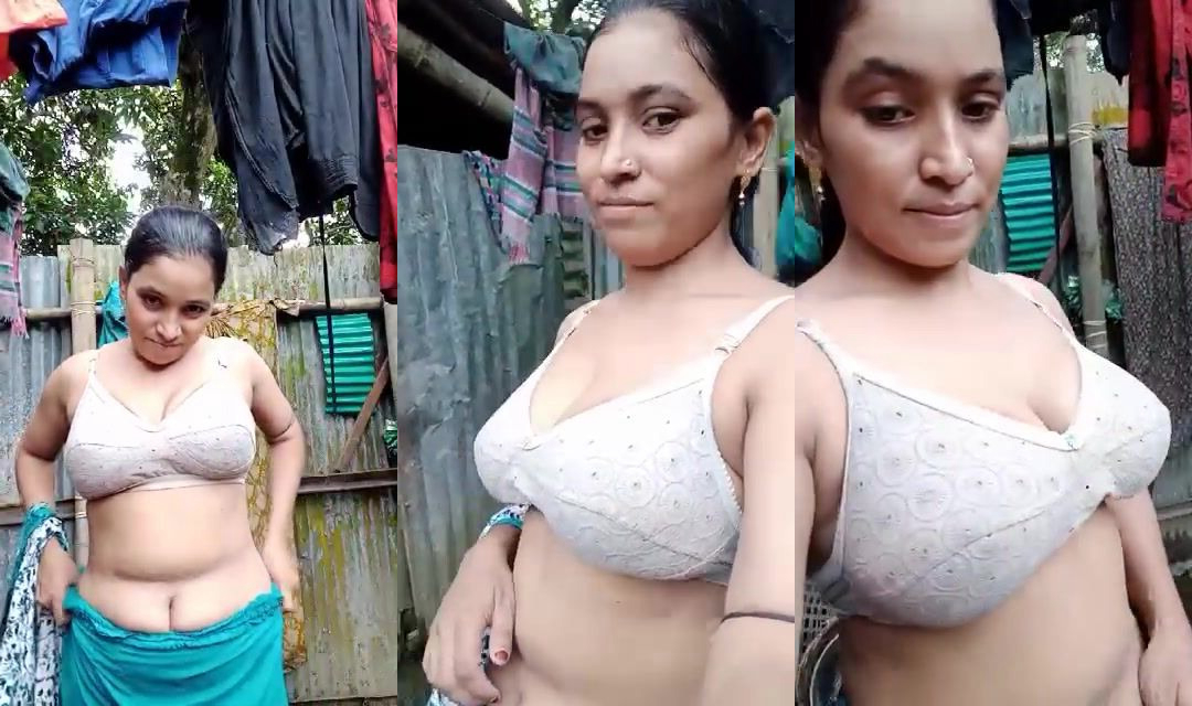 village bhabhi Bhabhi half nude before bathroom chudai